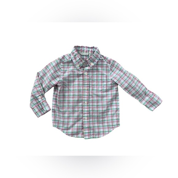 Janie and Jack 12-18 Months Pastel Check Poplin Button Down Shirt - Picture 1 of 5